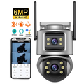 6MP Dual Lens PTZ WiFi Security Camera – iCSee Smart Outdoor CCTV Surveillance System