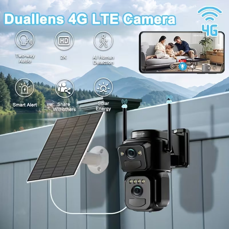 QW8 4G Dual Lens Solar Camera
