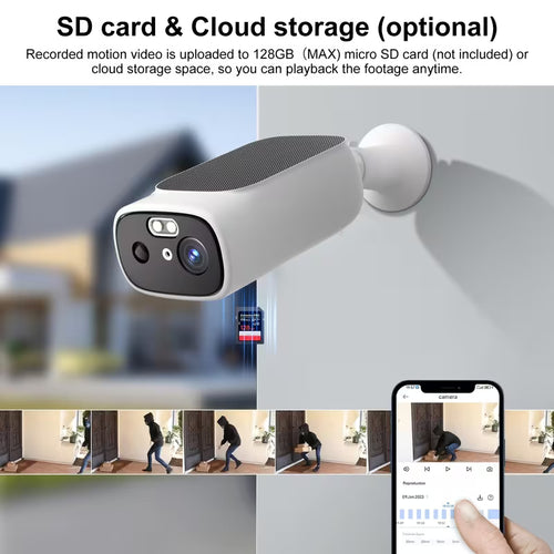 3MP Solar Wireless Outdoor Security Camera System – Full Color Night Vision & Motion Detection (4 Camera Kit)