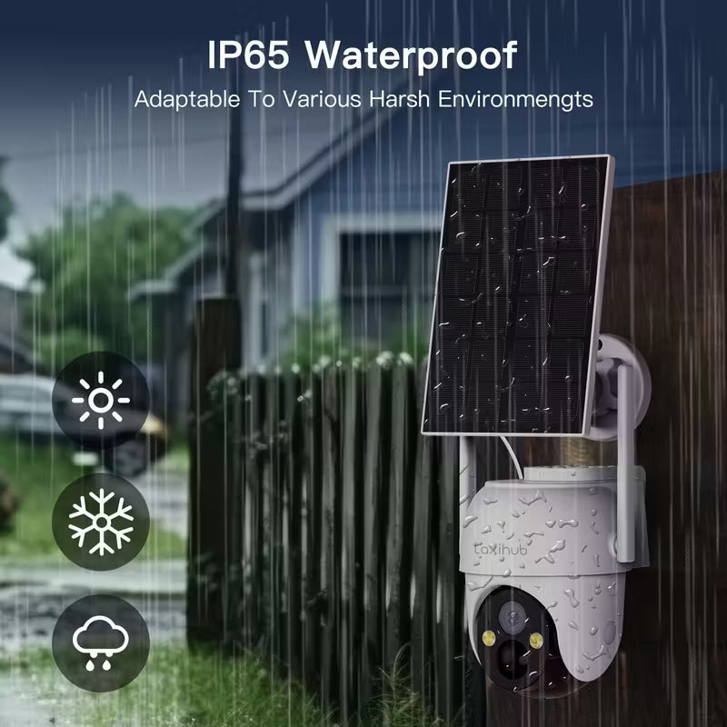 Laxihub GO2T 3MP Solar PTZ Wireless Security Camera – AI Human Detection & Full Color Night Vision